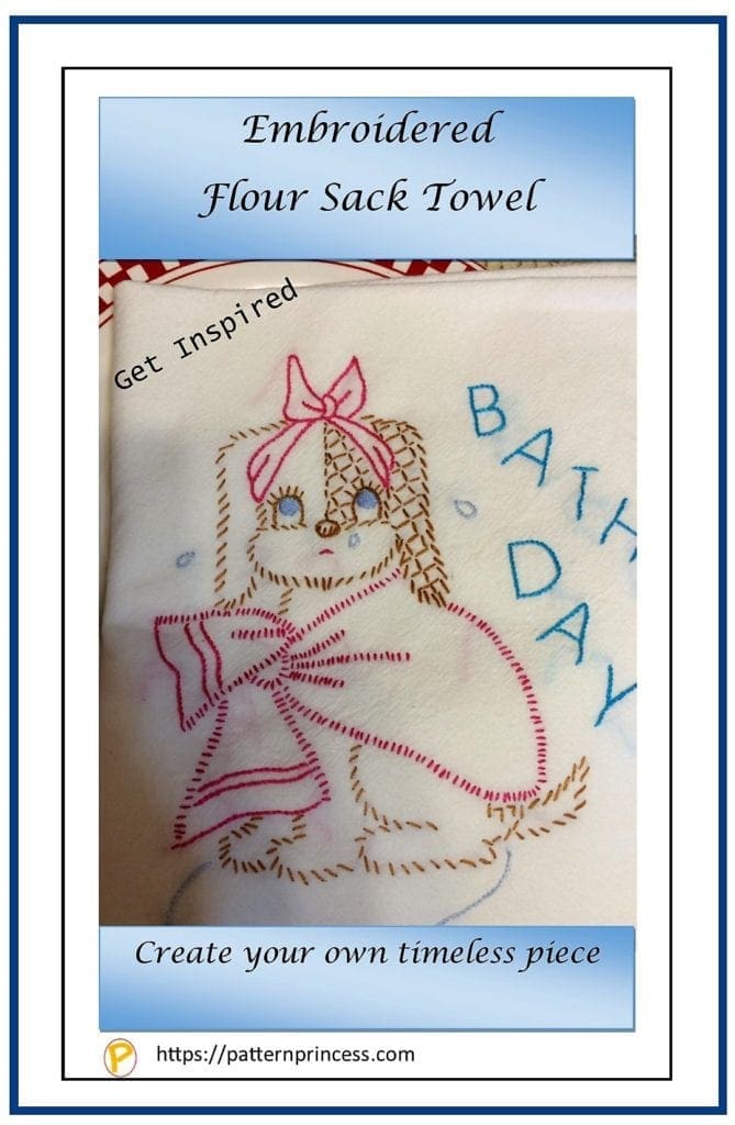 Embroidered Flour Sack Towel 1