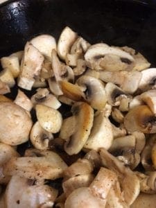 Half cooked mushrooms