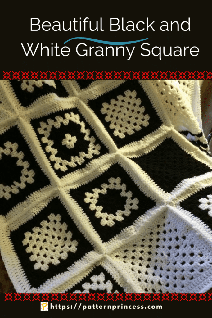 Beautiful Black and White Granny Square