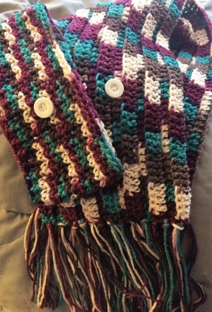 Scarf color blocked with Antique yarn