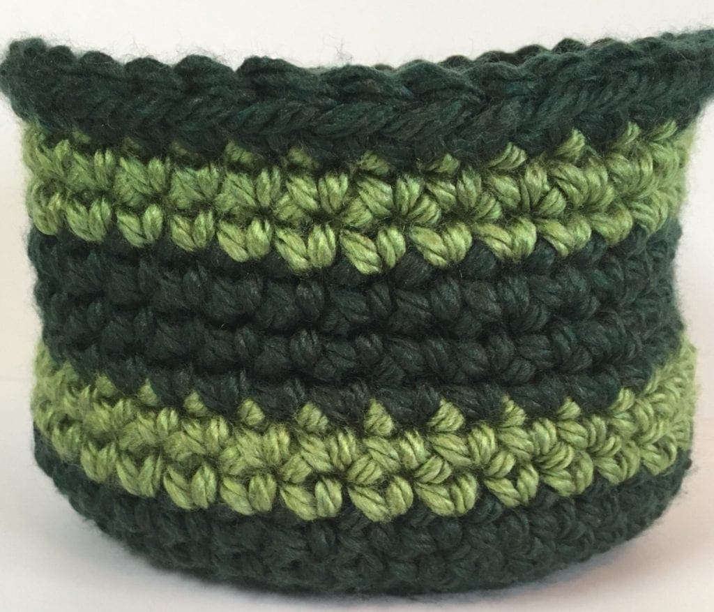 Vermont Green-Oklahoma City Green crochet basket