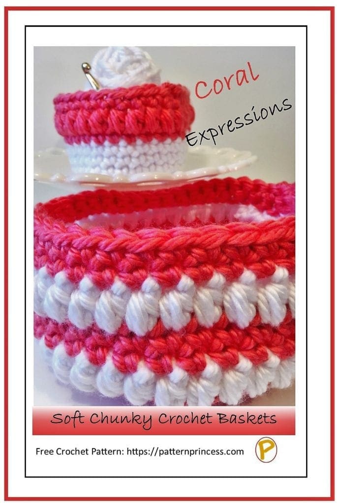 Coral Expressions Soft Chunky Crochet Baskets