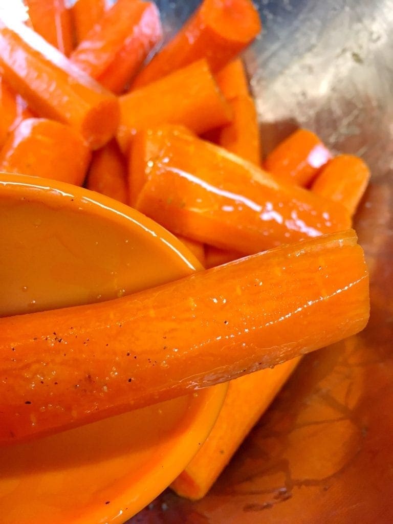 Preparing carrots