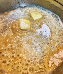 Mixing butter and flour