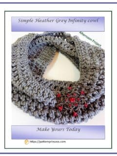 Simple Heather Grey Infinity Cowl 1