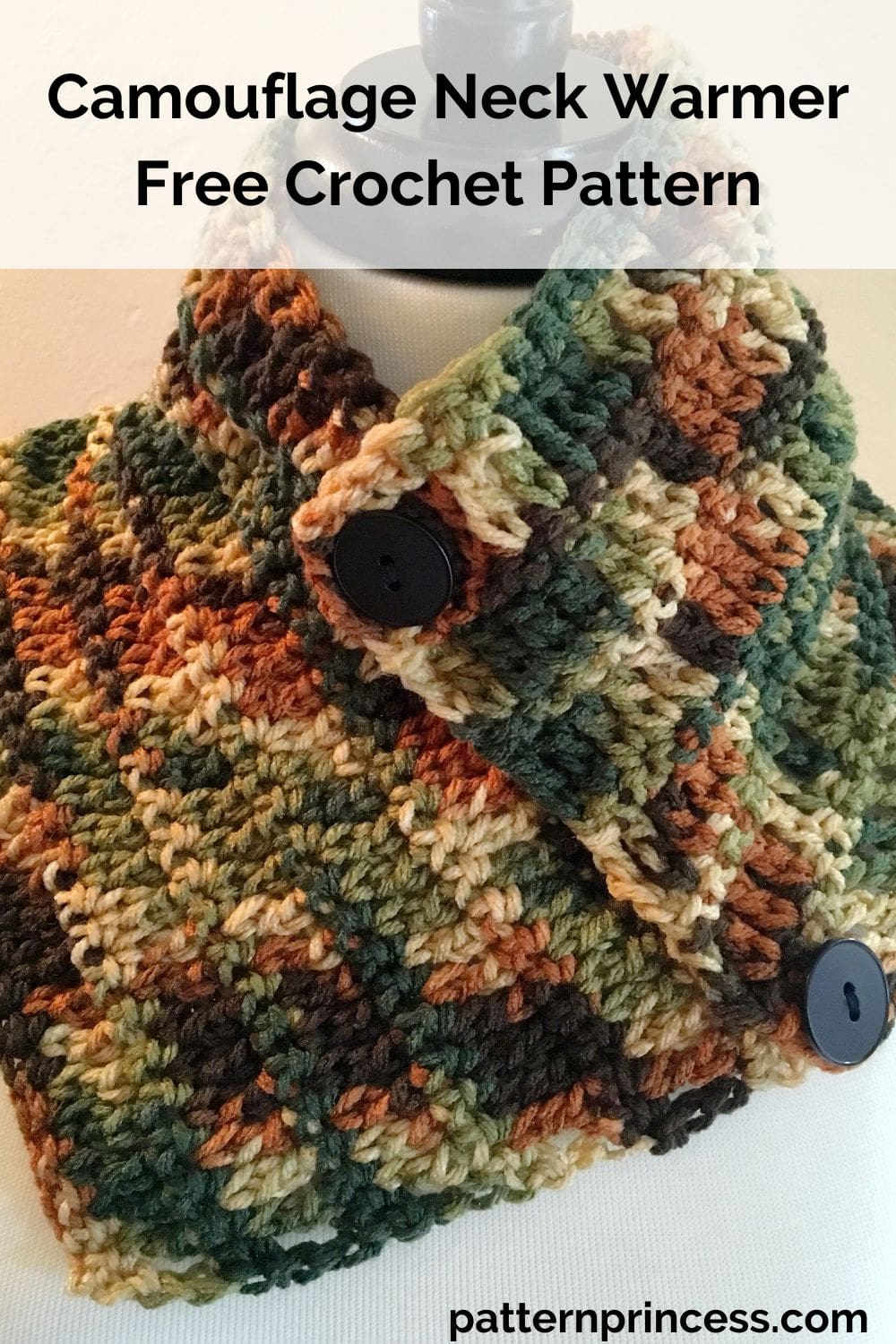 Camouflage Neck Warmer Free Crochet Pattern
