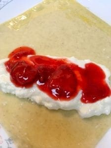 strawberry cheesecake egg roll filling