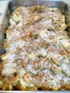 Apple Blondies with sugar and cinnamon