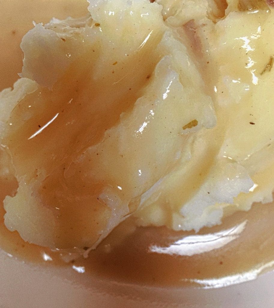 creamy beef gravy and mashed potatoes