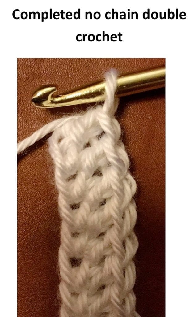 Completed no chain double crochet