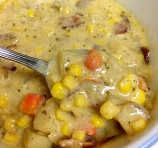 Bacon corn and potato chowder