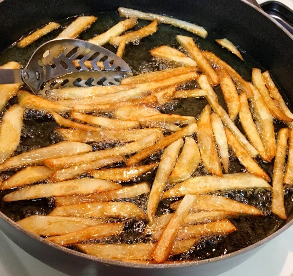 Frying French Fries in Large Skillet