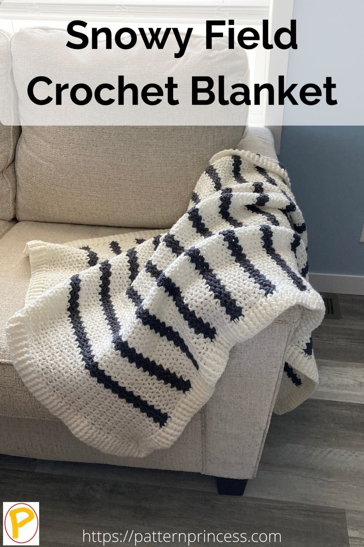 Snowy Field Crochet Blanket