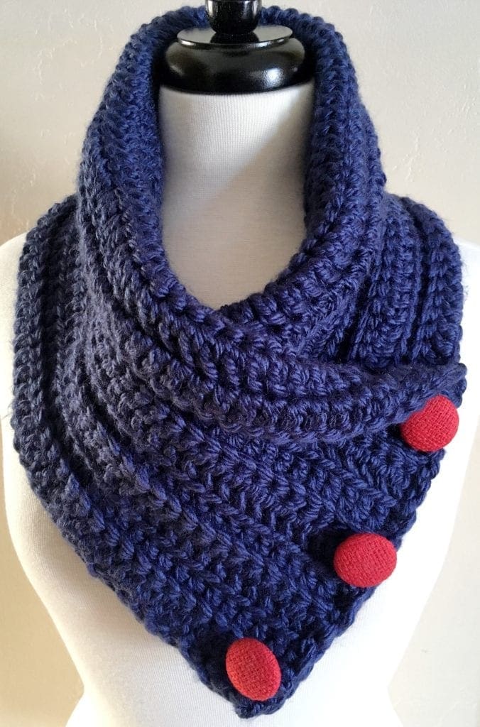 Navy Crochet Chunky Neck Warmer