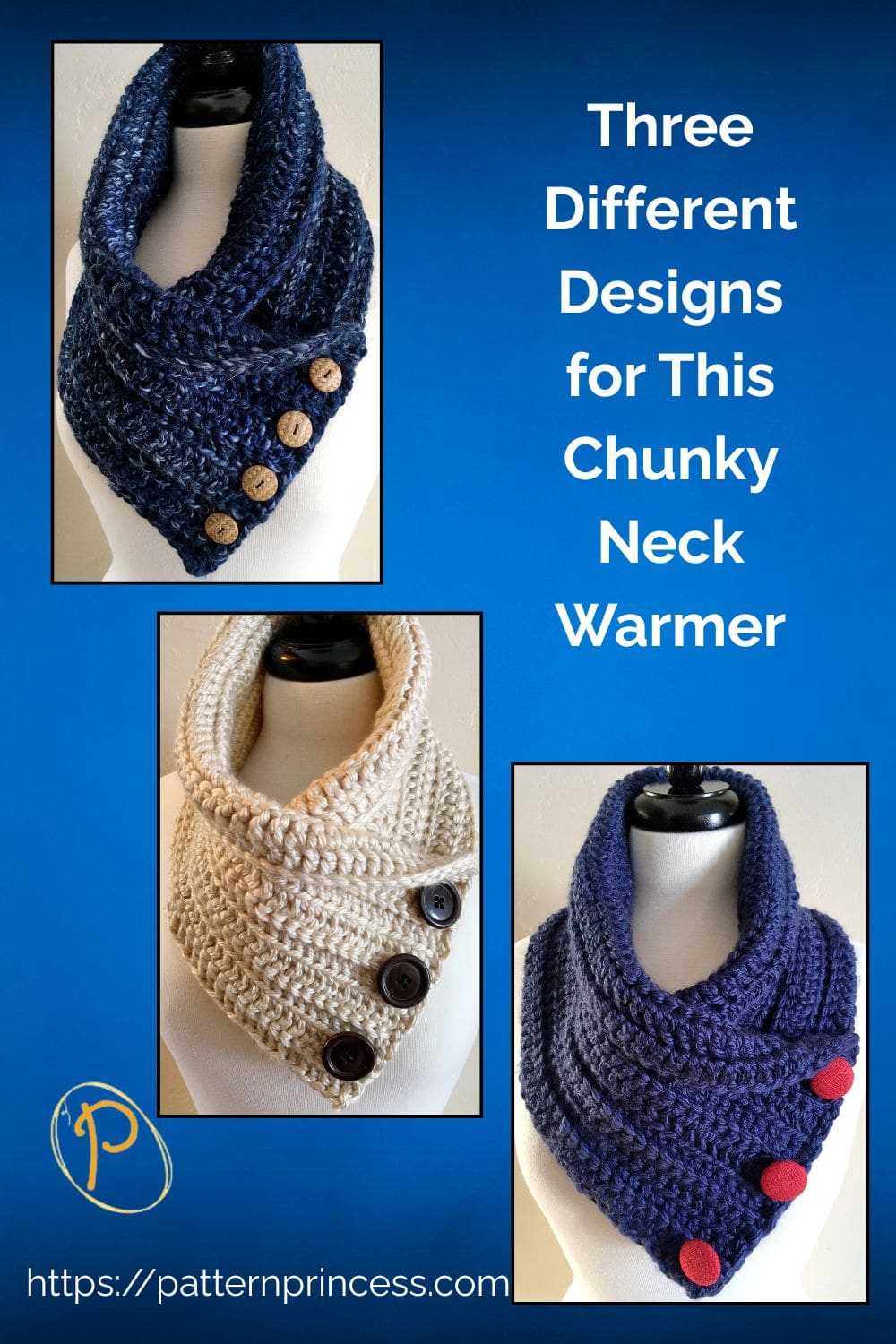 Three Different Designs for This Chunky Neck Warmer