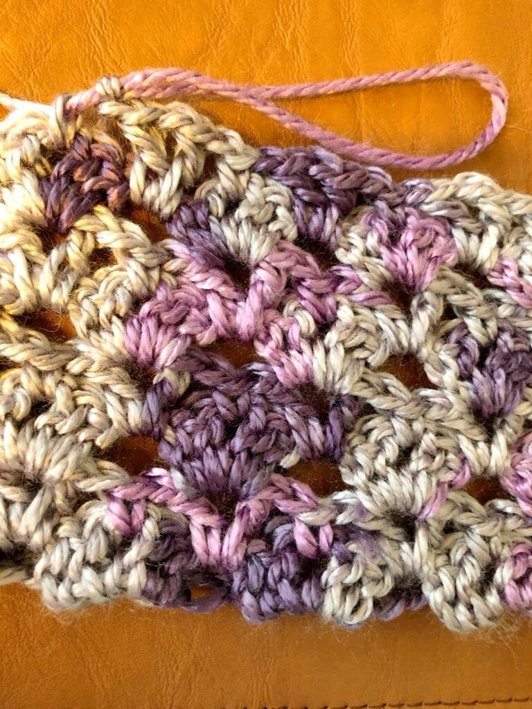 Close up of Stitches for Throw