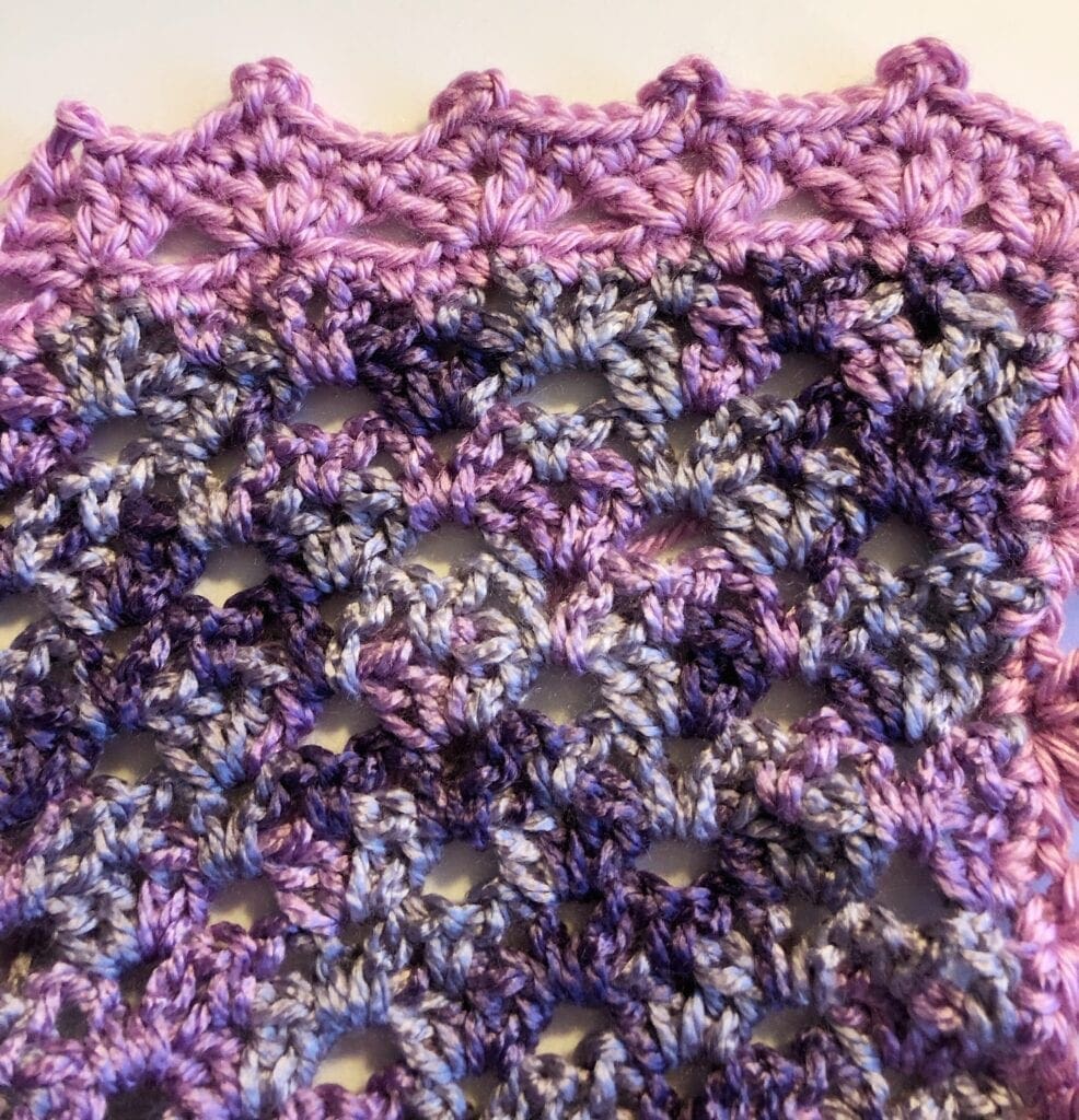 Second Crochet Edging Option using Blackberry yarn