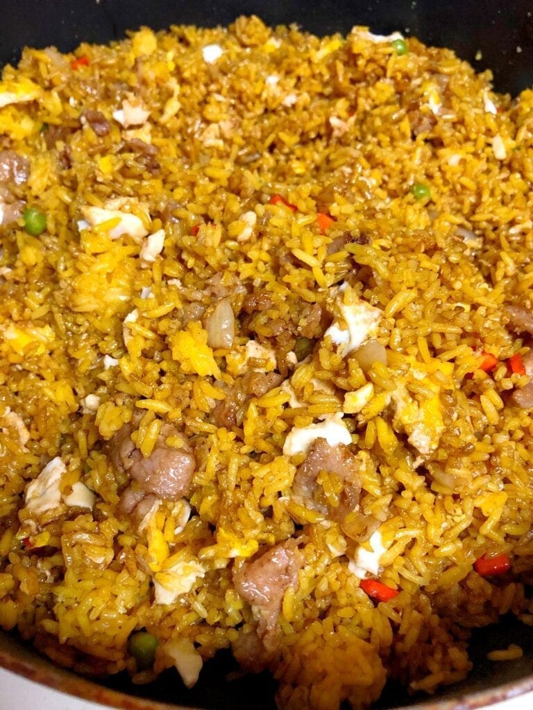 Pork Fried Rice in Pan