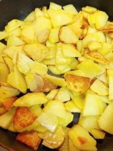 Potatoes starting to Brown and Crisp