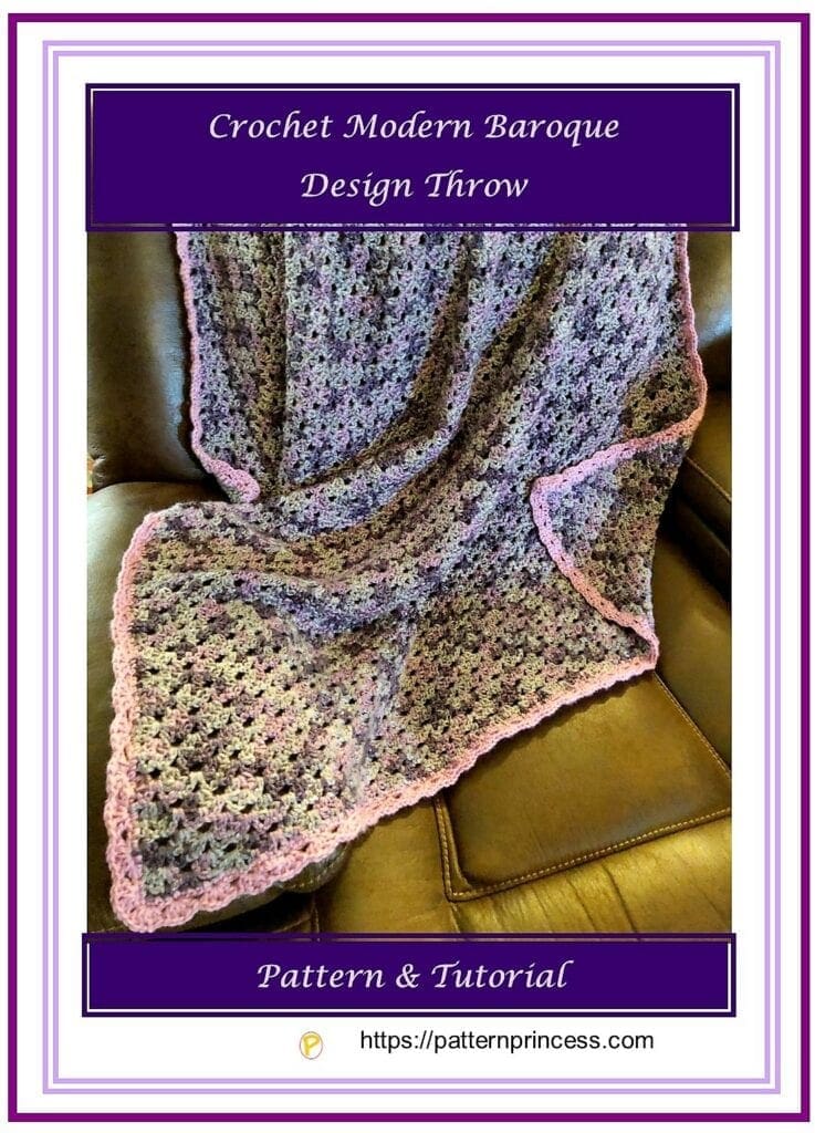 Crochet Modern Baroque Design Throw 1