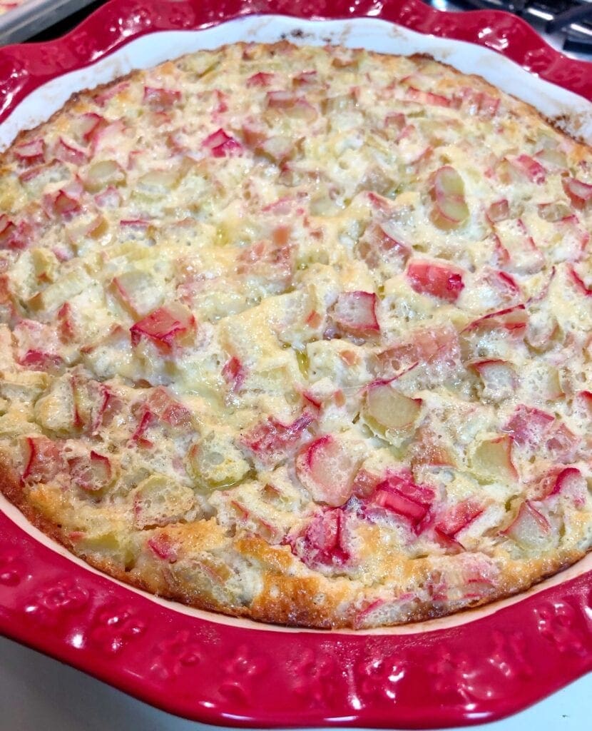 Crustless Rhubarb Custard Pie