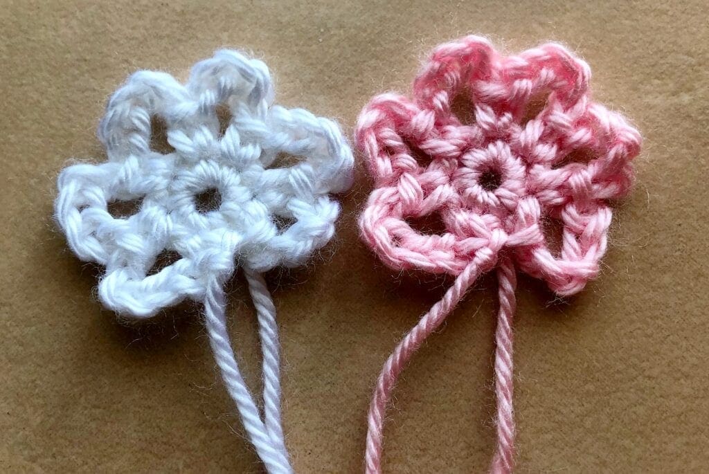 Two Beginner Crochet Flowers Completed