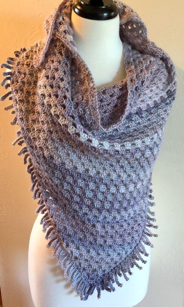 Unforgettable Yarn Crochet Triangle Shawl