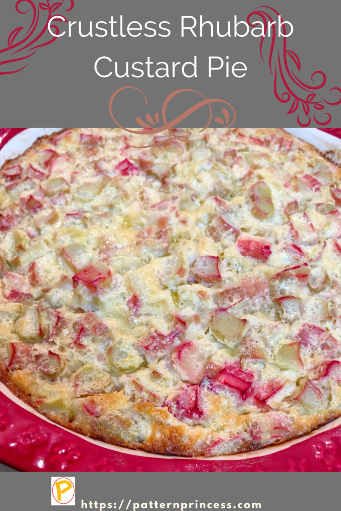 Crustless Rhubarb Custard Pie