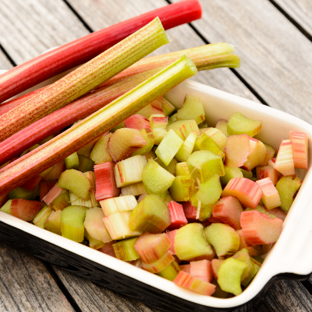 Preparing the Rhubarb