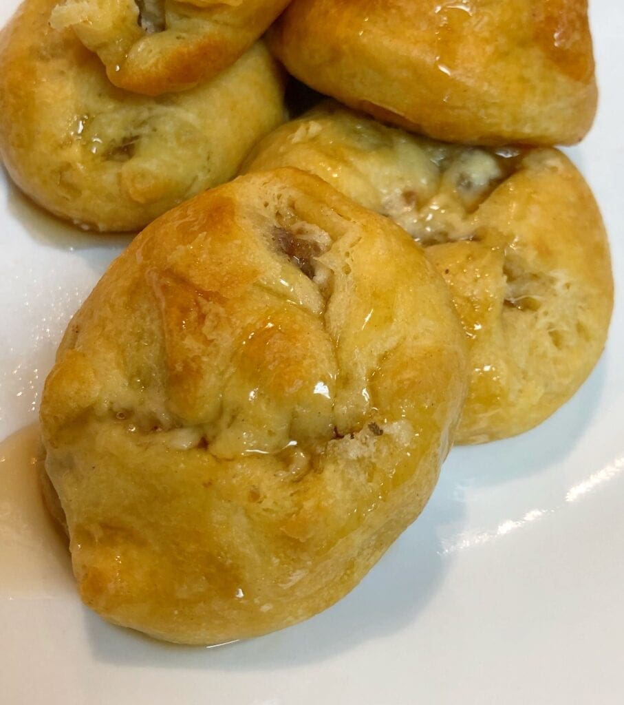 Sausage and Cream Cheese Bites Drizzled with Maple Syrup