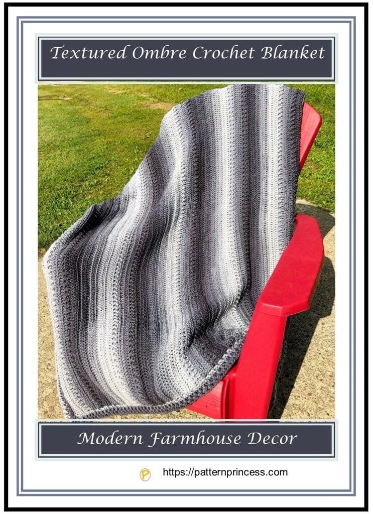 Textured Ombre Crochet Blanket 1