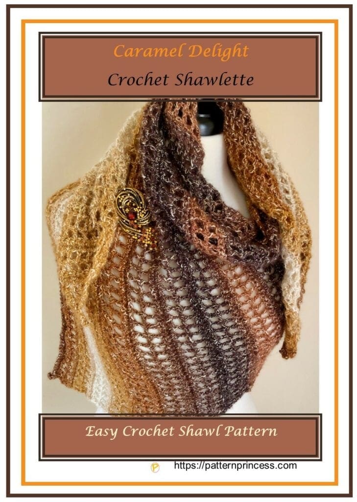 Caramel Delight Crochet Shawlette 1