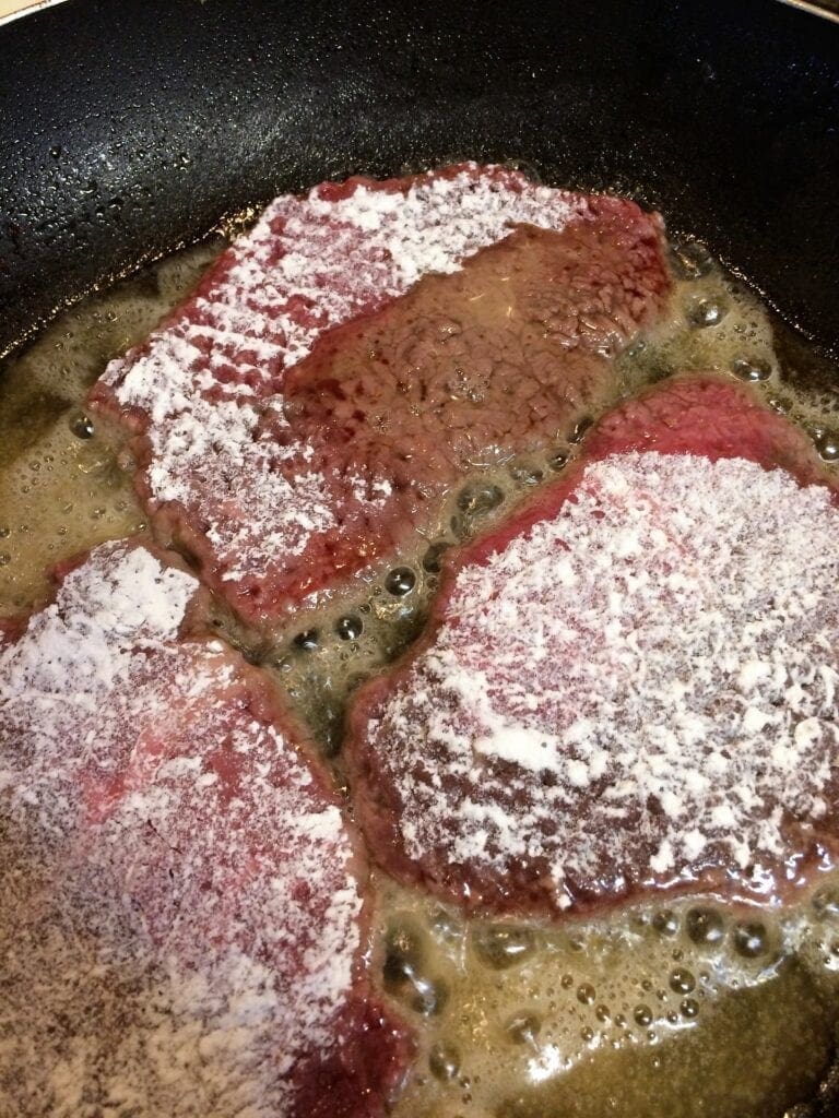 Round Steak Dusted with flour