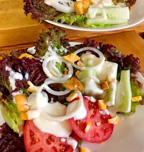 Fresh Salad With Creamy Salad Dressing