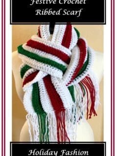 Festive Crochet Ribbed Scarf Pattern