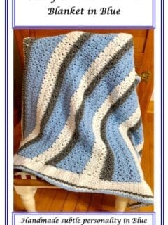 Classy Crochet Textured Blanket in Blue