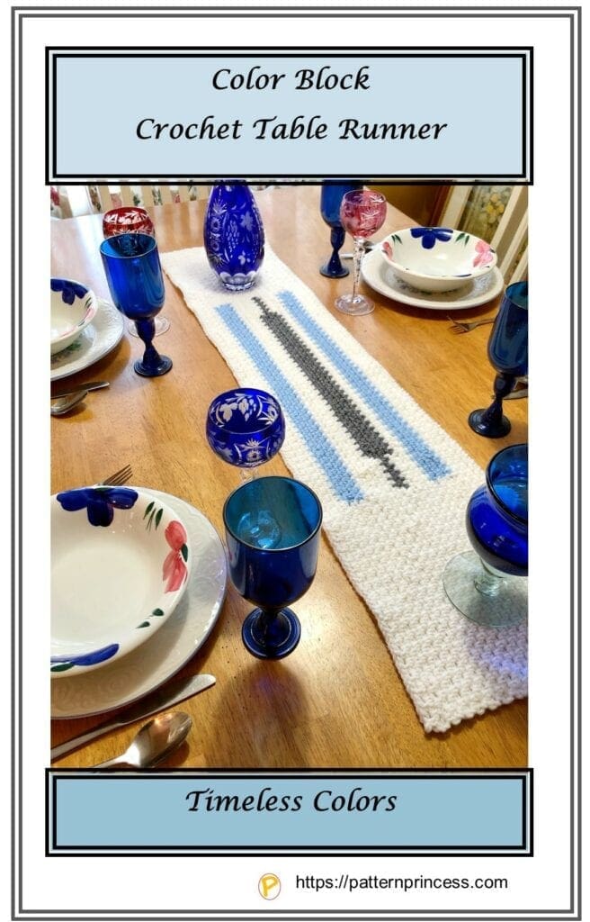 Color Block Crochet Table Runner