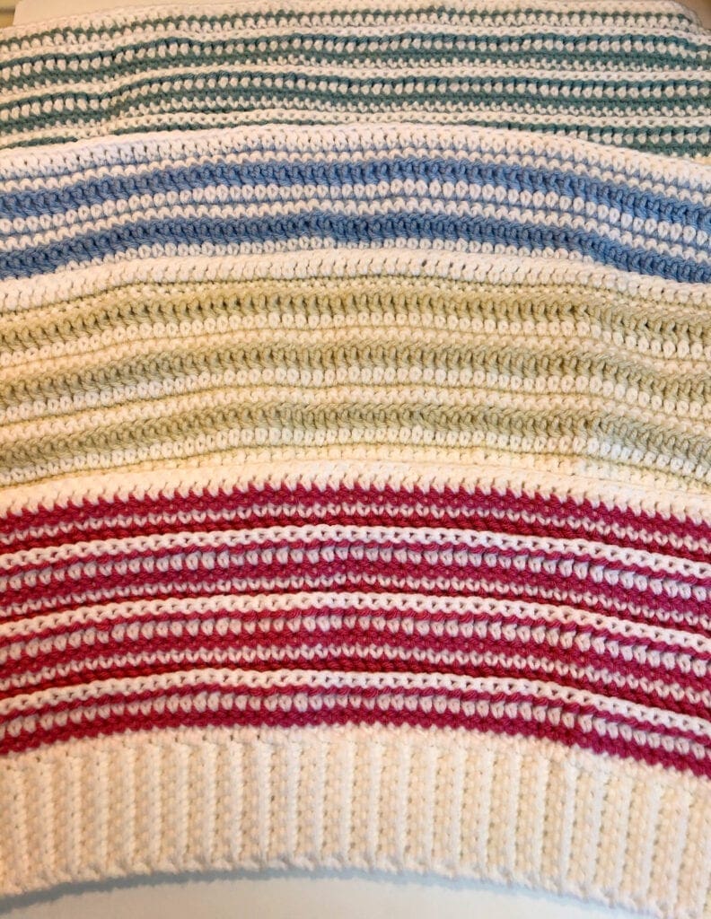 Each Color of Hat Was Crocheted Flat and Joined After