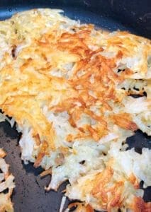 Hash Browns After First Flip