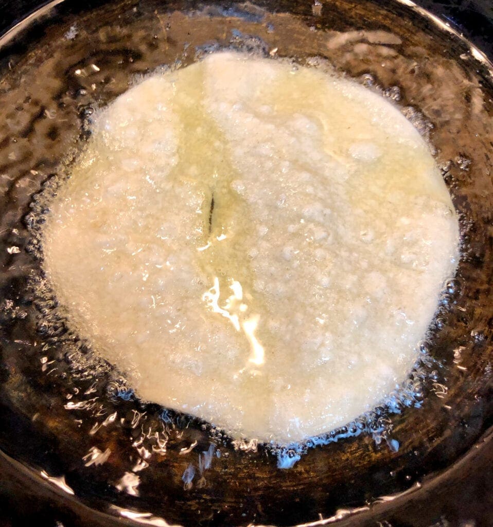 Frying a Corn Tortilla