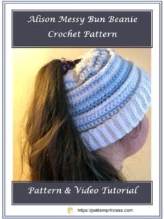 Alison Messy Bun Beanie Crochet Pattern