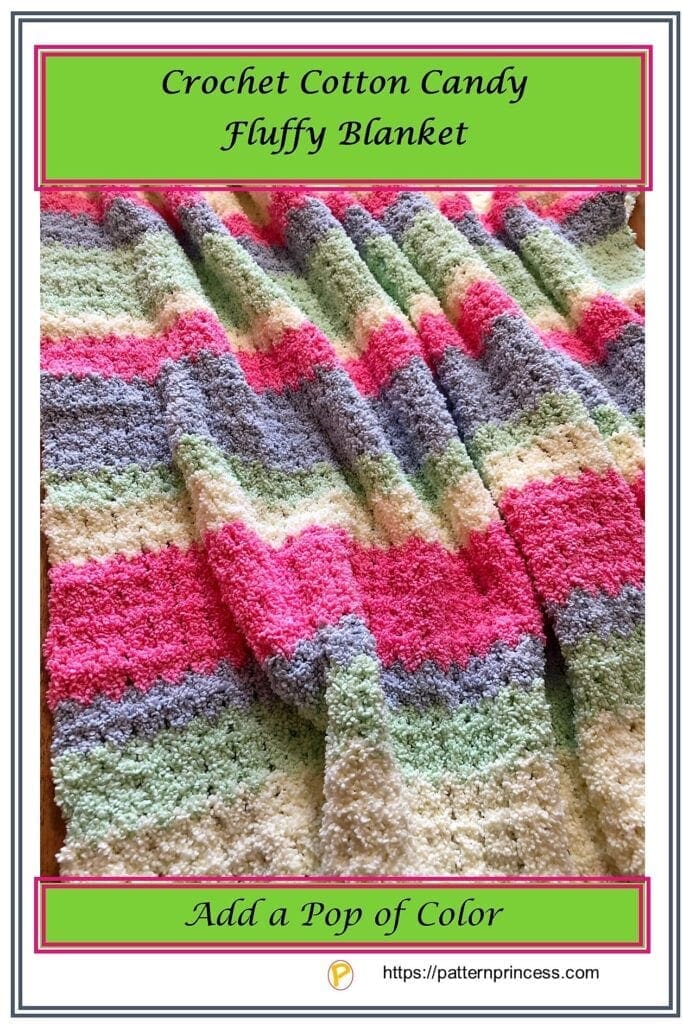 Crochet Cotton Candy Fluffy Blanket