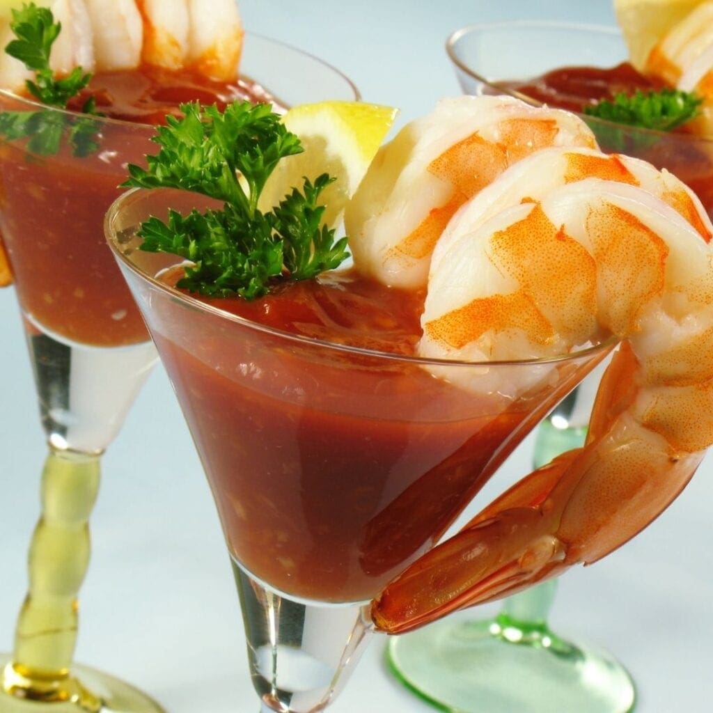 Shrimp Cocktail in a Fancy Glass