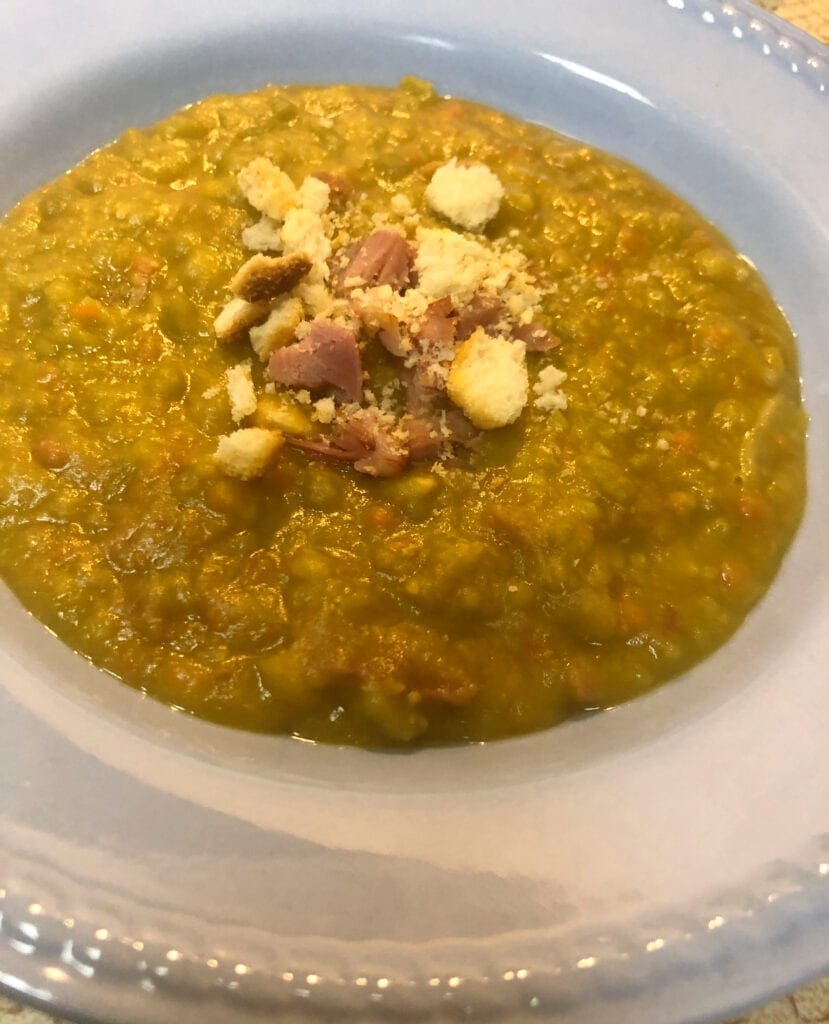 Split Pea and Ham Soup Served