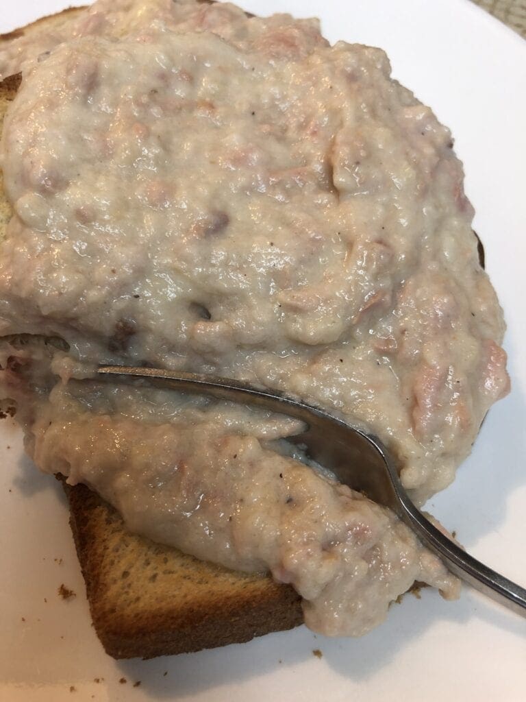 Enjoying Creamed Tuna on Toast