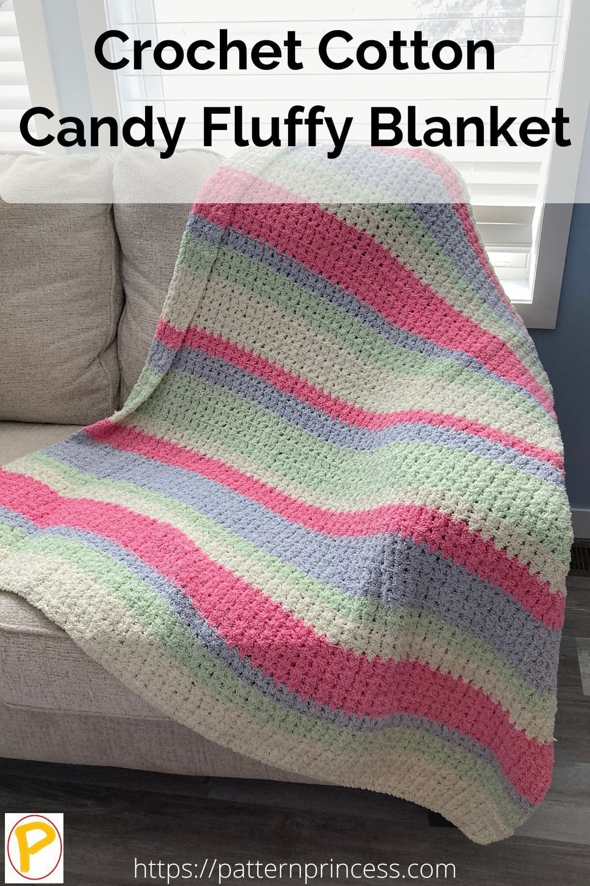 Crochet Cotton Candy Fluffy Blanket