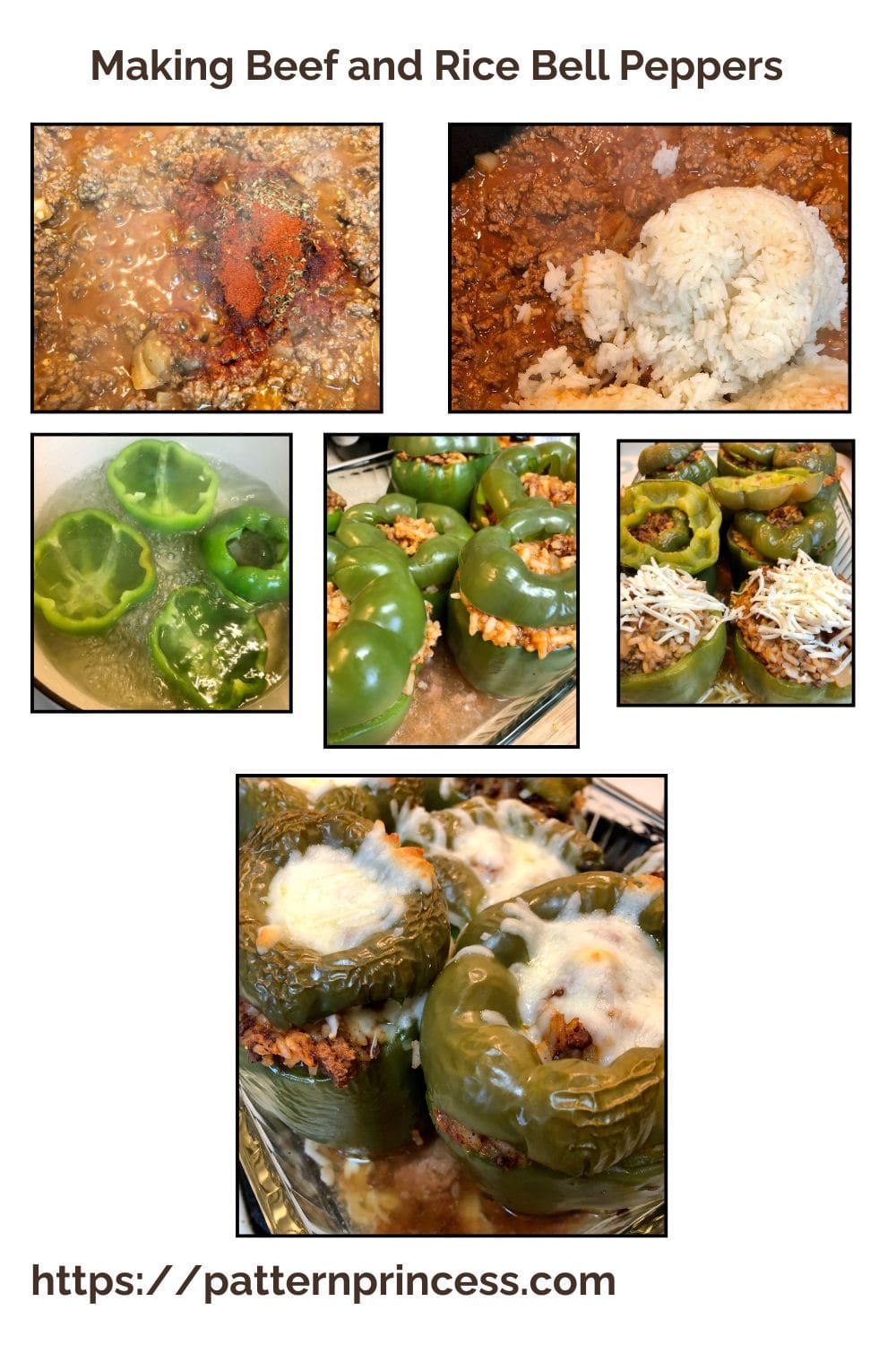 Making Beef and Rice Bell Peppers