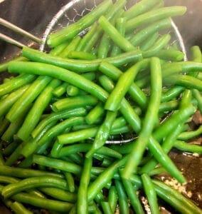 Removing Blanched Beans from Water