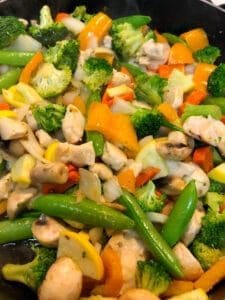 Skillet of Vegetables and Chicken