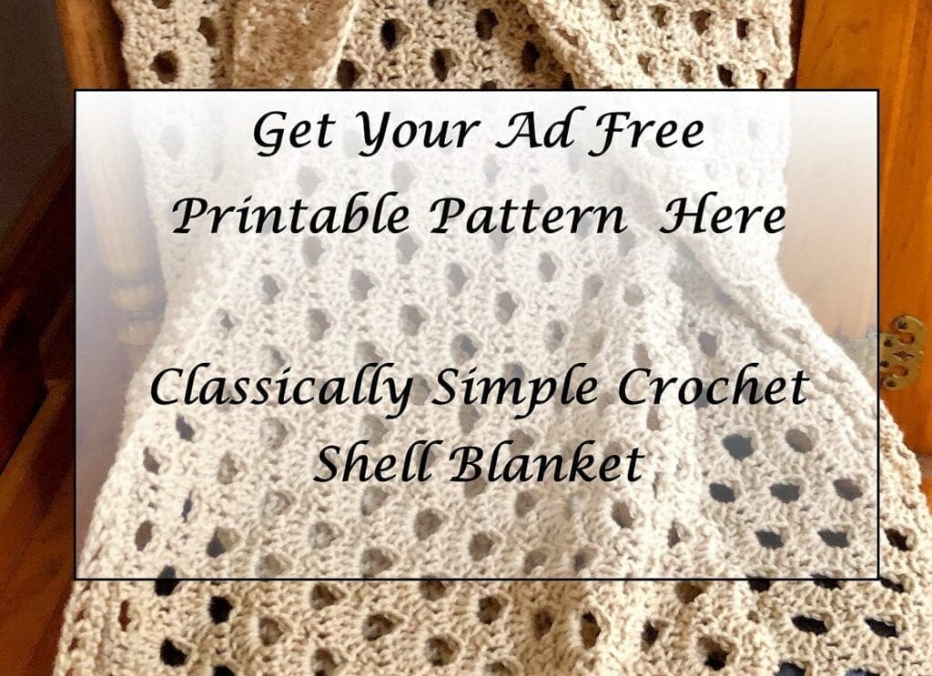 Classically Simple Crochet Shell Blanket Printable